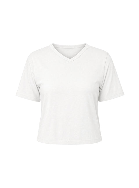 Dealia High V Boxy Tee White