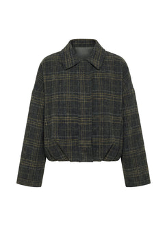Dennie Bomber Jacket Charcoal / Green Plaid