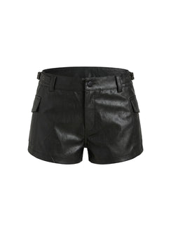Domination Faux Leather Shorts Black