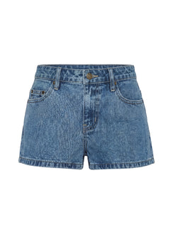 Dreamful Low Rise Mini Denim Short Mid Blue Wash Tall