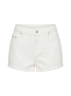 Dreamful Low Rise Mini Denim Short White Petite