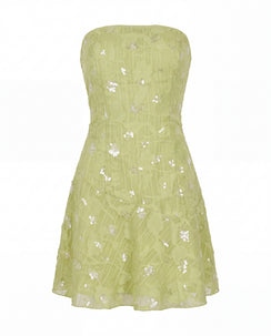 Elorra Strapless Mini Dress Green