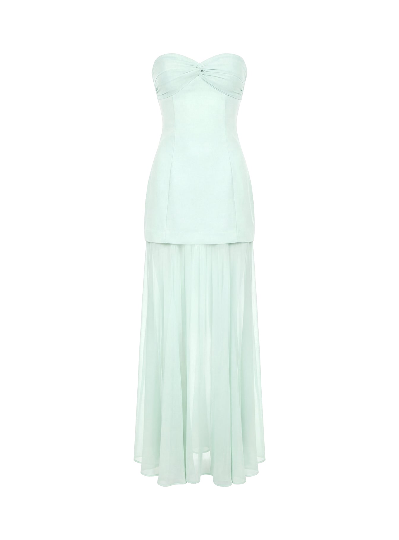 Flashy Sheer Chiffon Strapless Maxi Dress Icy Blue | Princess Polly Flashy Sheer Chiffon Strapless Maxi Dress Icy Blue | Princess Polly