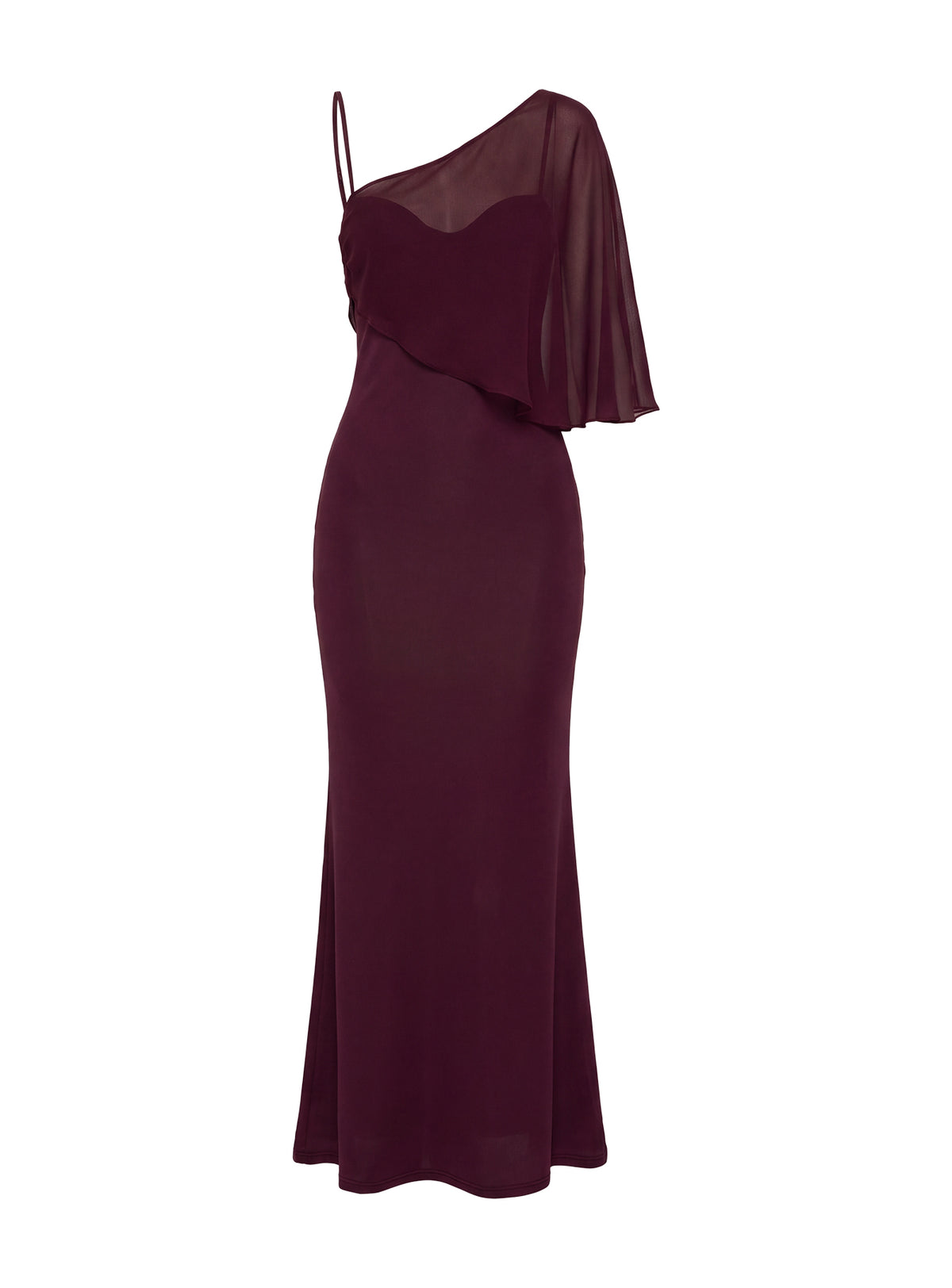 Isebella Sheer Poncho Maxi Dress Mulberry