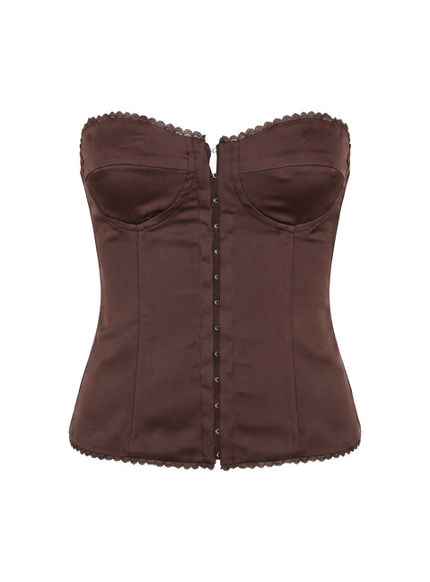 Jazzy Strapless Corset Top Chocolate