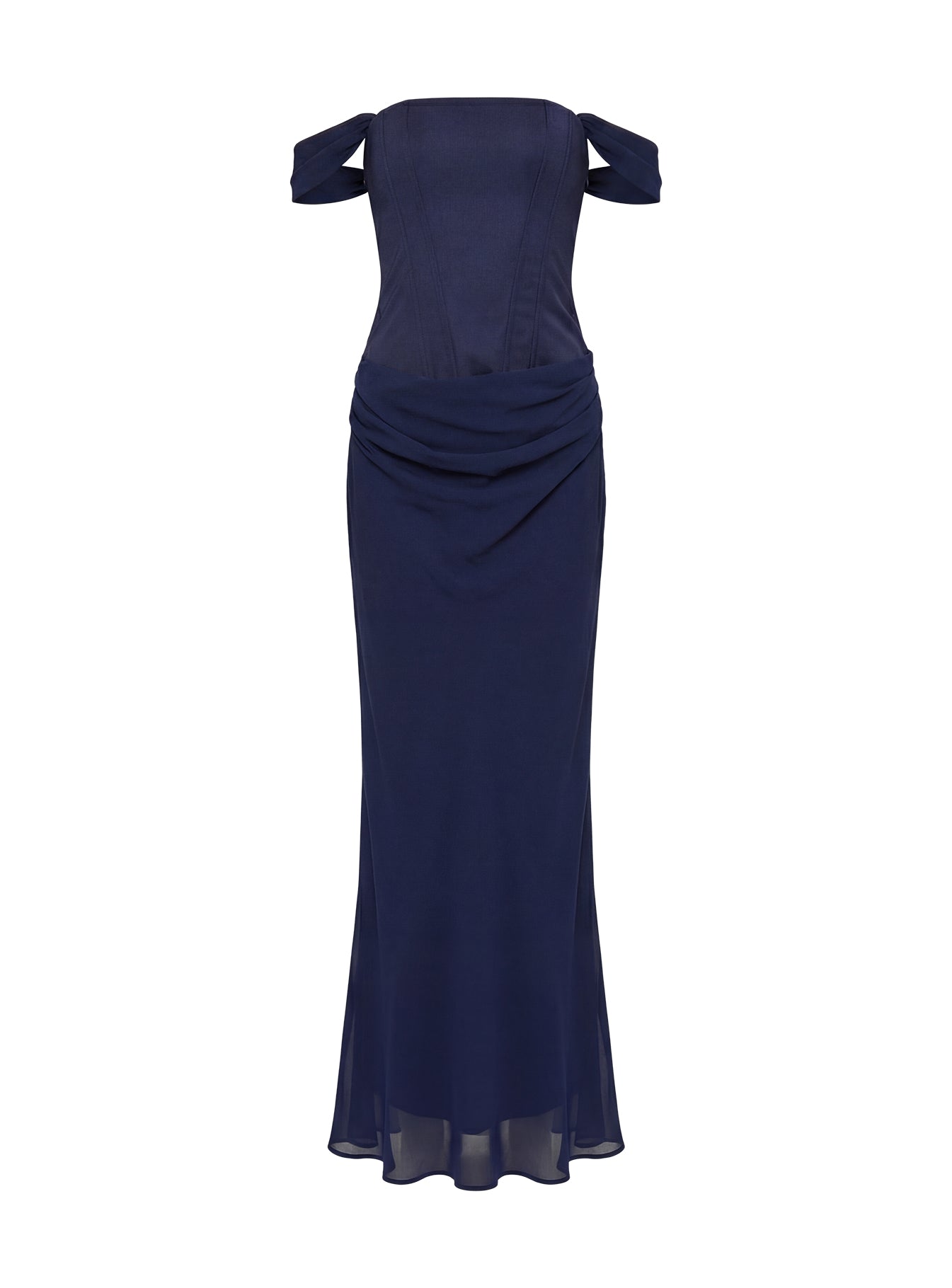 Joslyne Off Shoulder Corset Maxi Dress Navy | Princess Polly Joslyne Off Shoulder Corset Maxi Dress Navy | Princess Polly