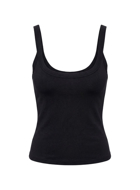 Kasper Cinched Longline Tank Top Black