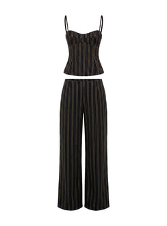 Kierstyn Corset Set Black Stripe Petite