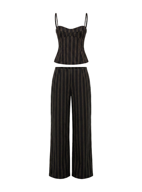 Kierstyn Corset Set Black Stripe Tall