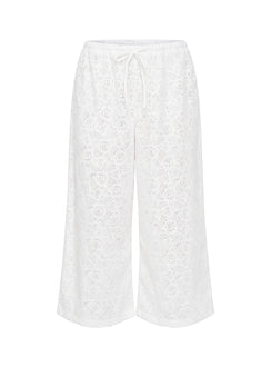 Kiss Me Quick 3/4 Lace Drawstring Pants White