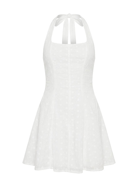 white halter dress princess polly Princess Polly Women's Alyn Halter Minidress - White