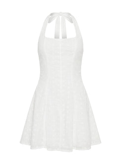 Kittee Halter Mini Dress White