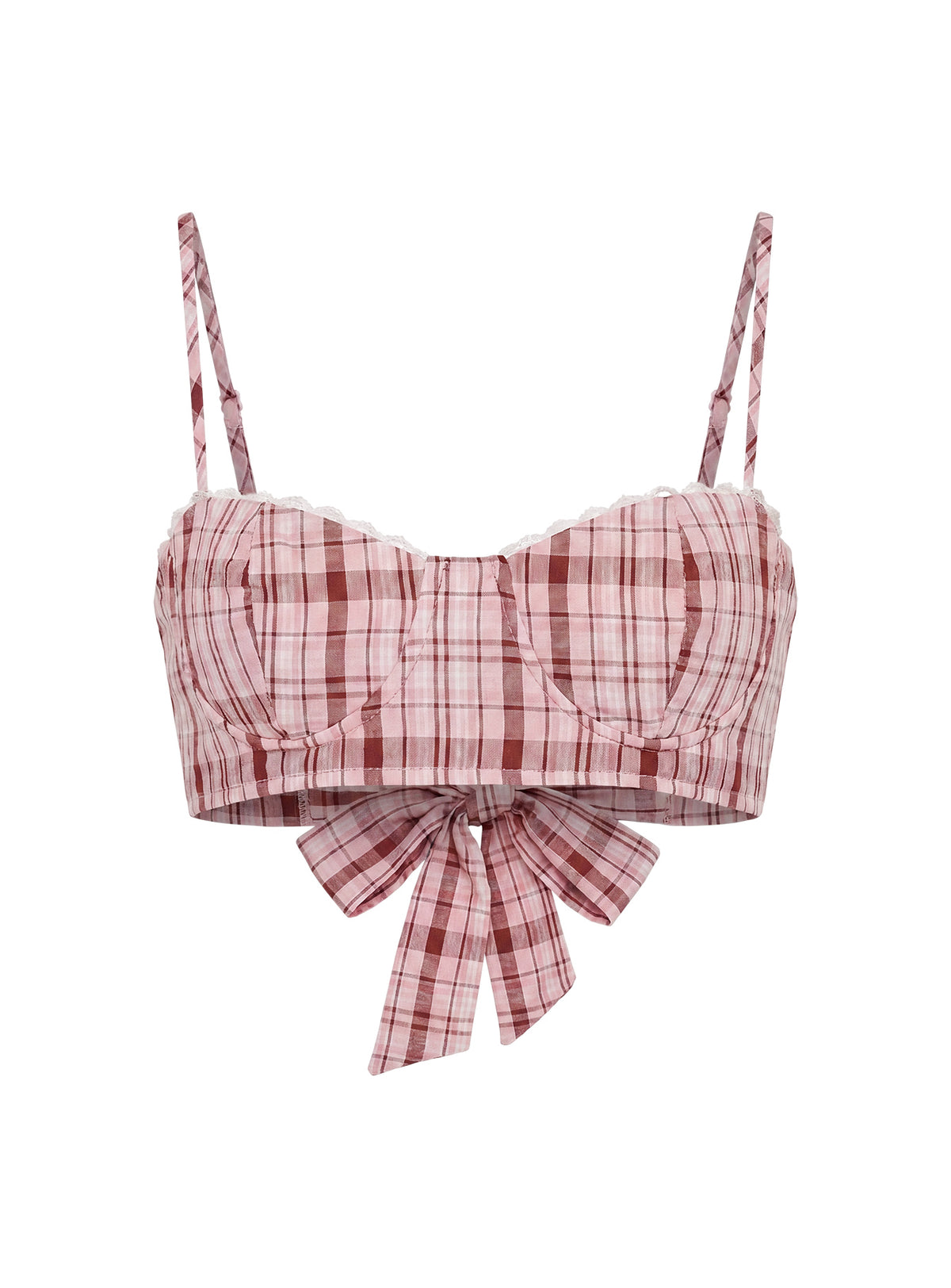 Check Top Pink Mini Kosi Micro Crop Bra Top Pink Check | Princess Polly