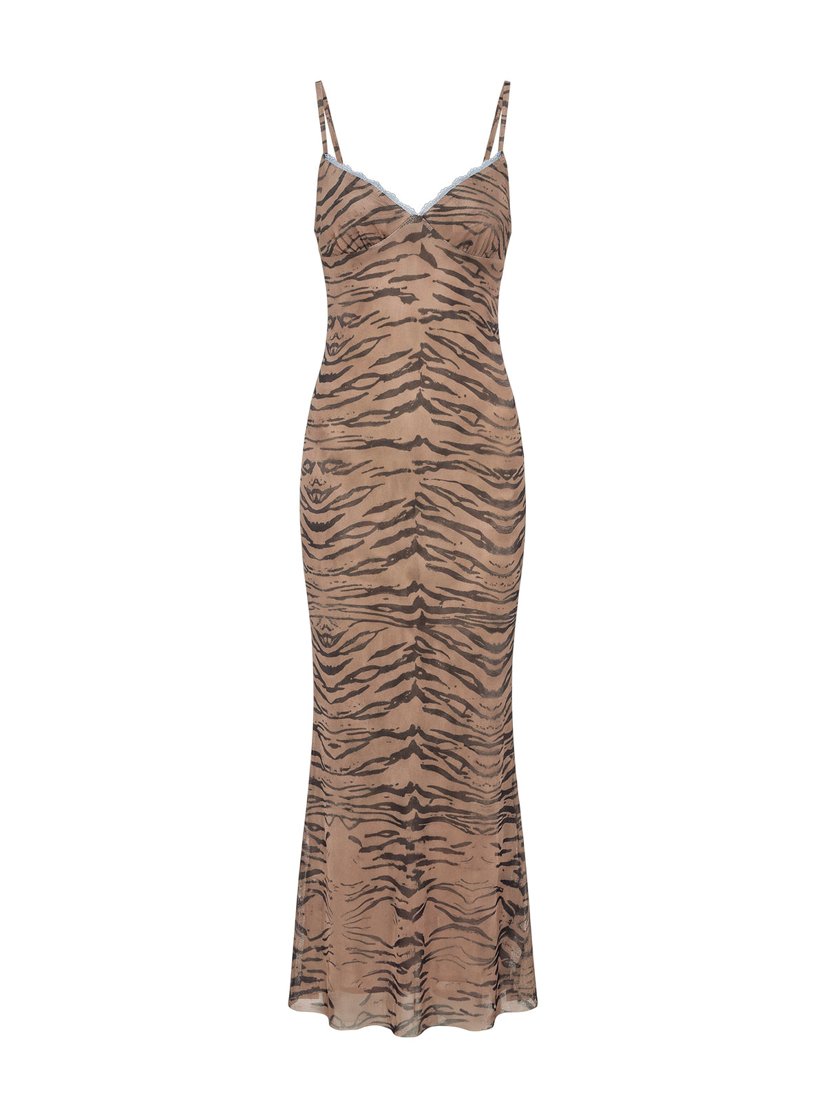 Mariellah Lace Trim Maxi Dress Washed Tiger
