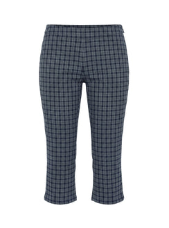 Mayvie Capri Pants Navy Check