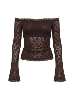 Mochapella Off The Shoulder Top Brown