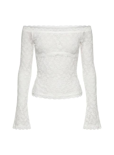 Mochapella Off The Shoulder Top White