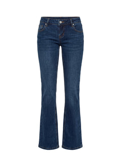 Naketa Ultra Low Rise Bootleg Jeans Mid Blue Wash