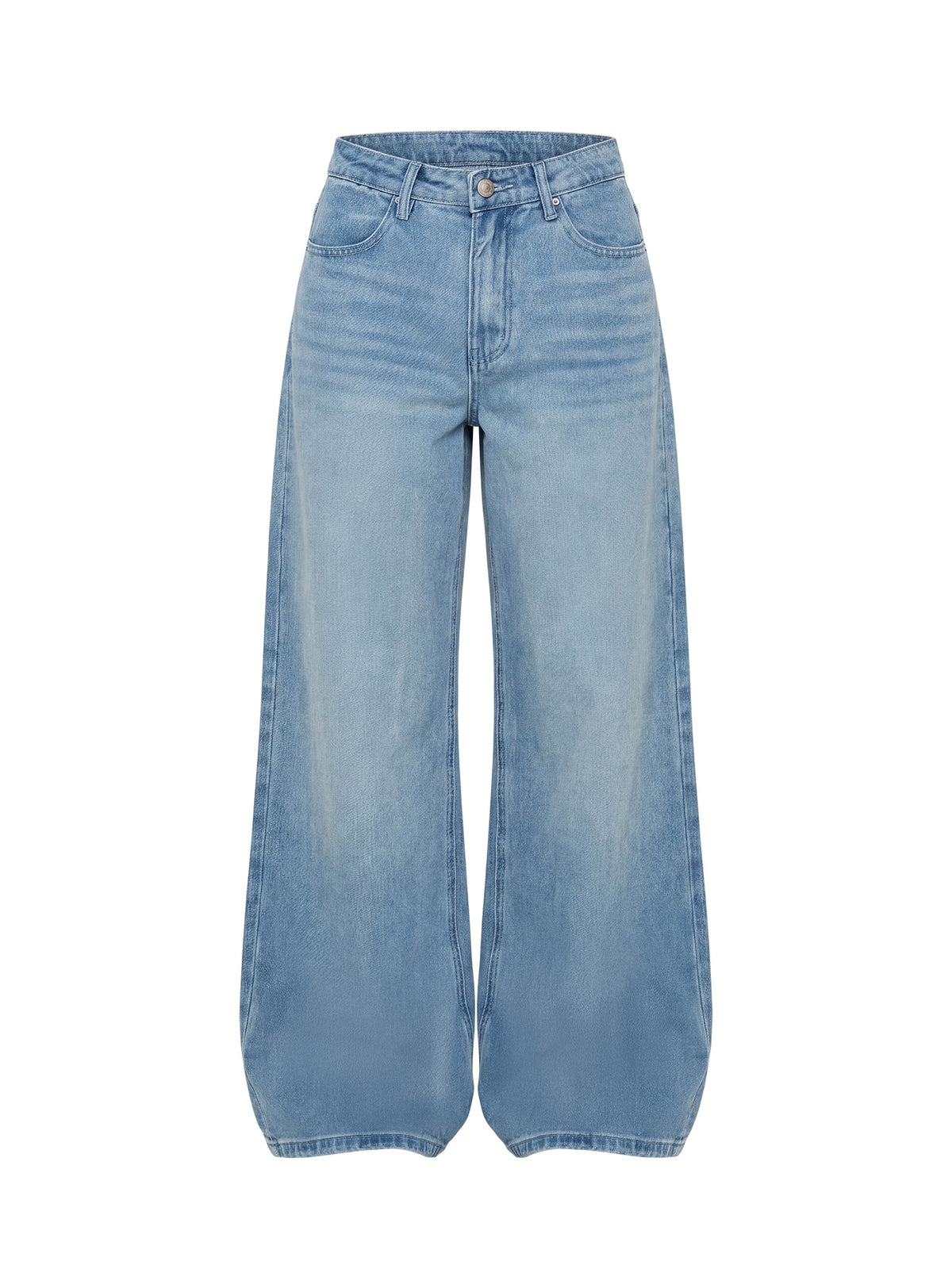 Naylor Mid Rise Wide Leg Jeans Light Wash Denim Light Blue Wash Tall