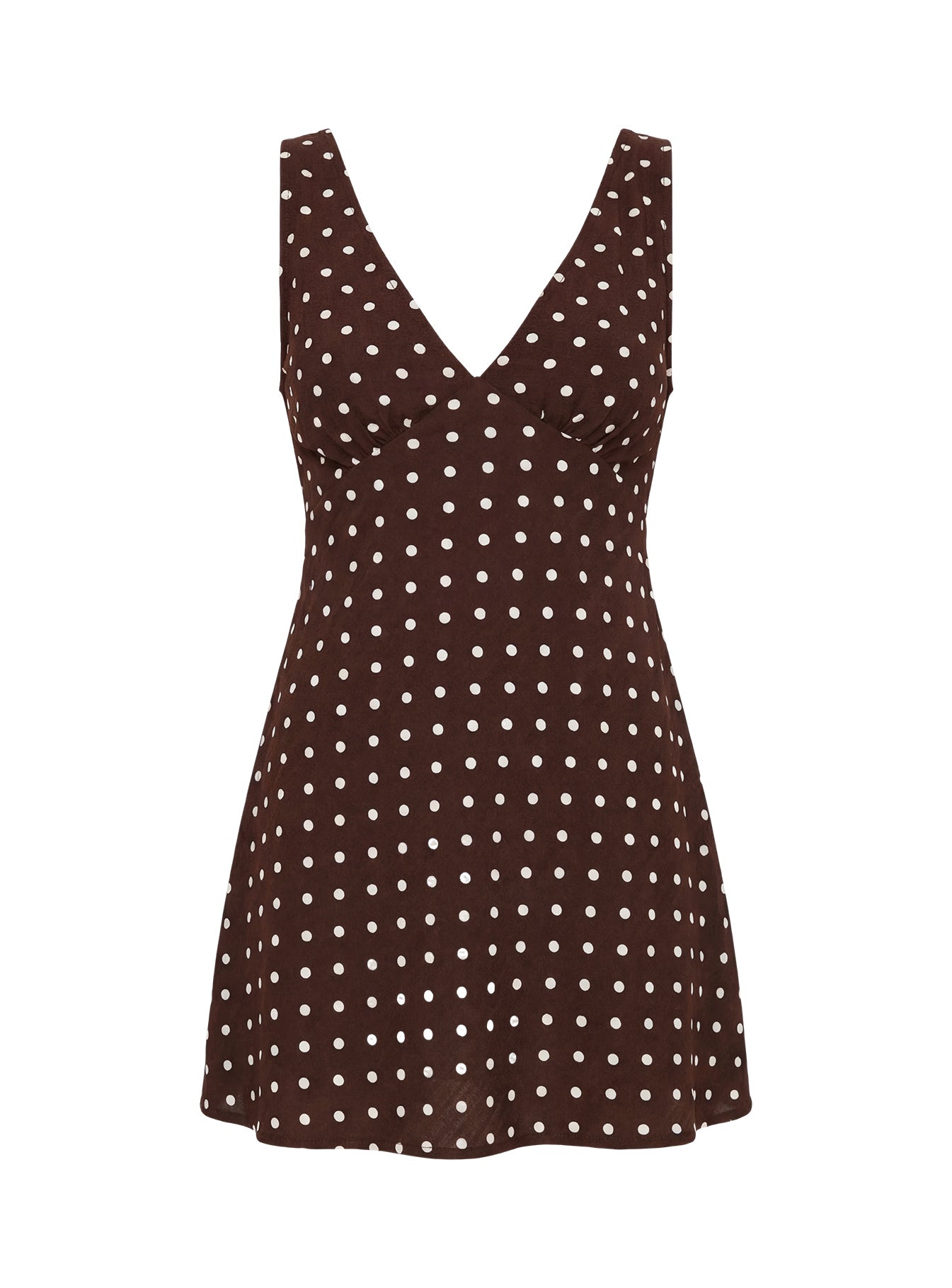 Nellie Mini Dress Brown Polka Dot Tall | Princess Polly Nellie Mini Dress Brown Polka Dot Tall | Princess Polly