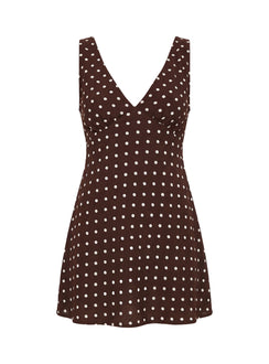 Nellie Mini Dress Brown Polka Dot