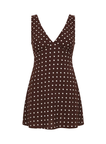 princess polly baby blue dress Kaila Silk Leopard Midi Dress in Leopard Spot Brown main image 0