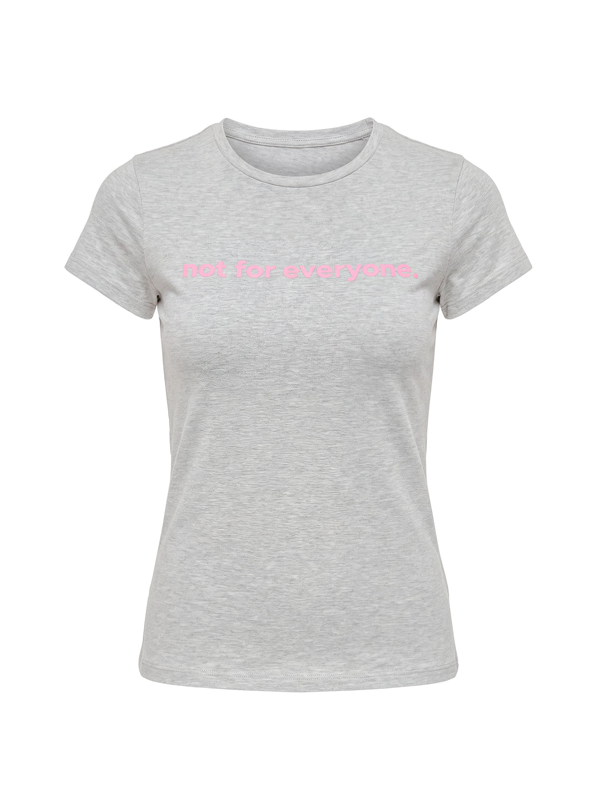 Not For Everyone Graphic Baby Tee Grey Marle / Pink
