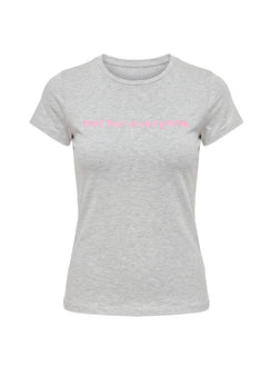 Not For Everyone Graphic Baby Tee Grey Marle / Pink