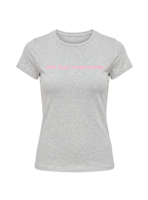 Not For Everyone Graphic Baby Tee Grey Marle / Pink