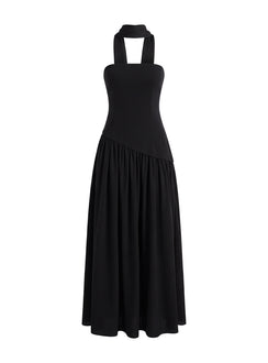 Odela Strapless Drop Waist Maxi Dress Black