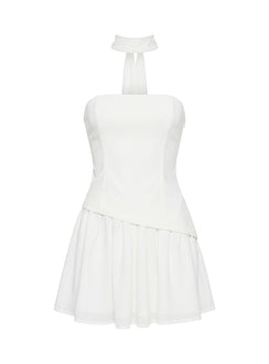 Odela Strapless Drop Waist Mini Dress White
