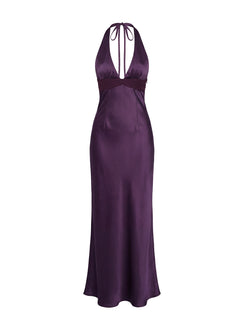 Odyssa Halter Maxi Dress Purple Petite