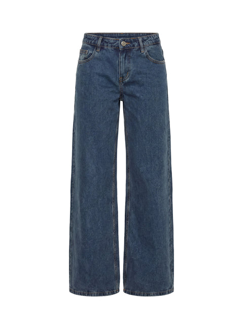 Picco Ultra Low Rise Wide Leg Jeans Dark Blue Wash Petite