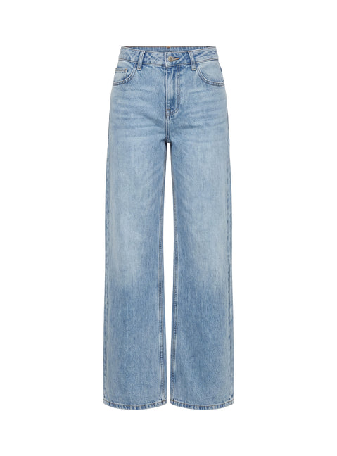 Picco Ultra Low Rise Wide Leg Jeans Light Blue Wash