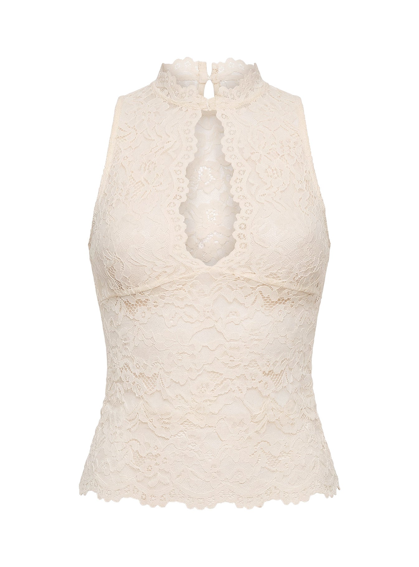 Quinbie Lace Sleeveless Top Cream | Princess Polly