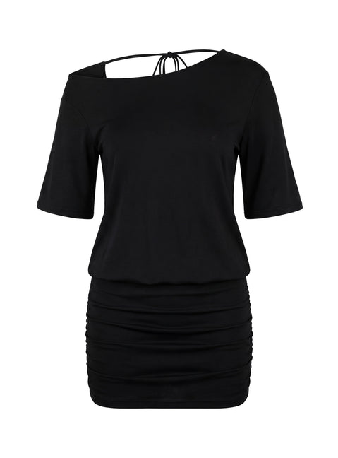 Romma Backless Slouchy Mini Dress Black