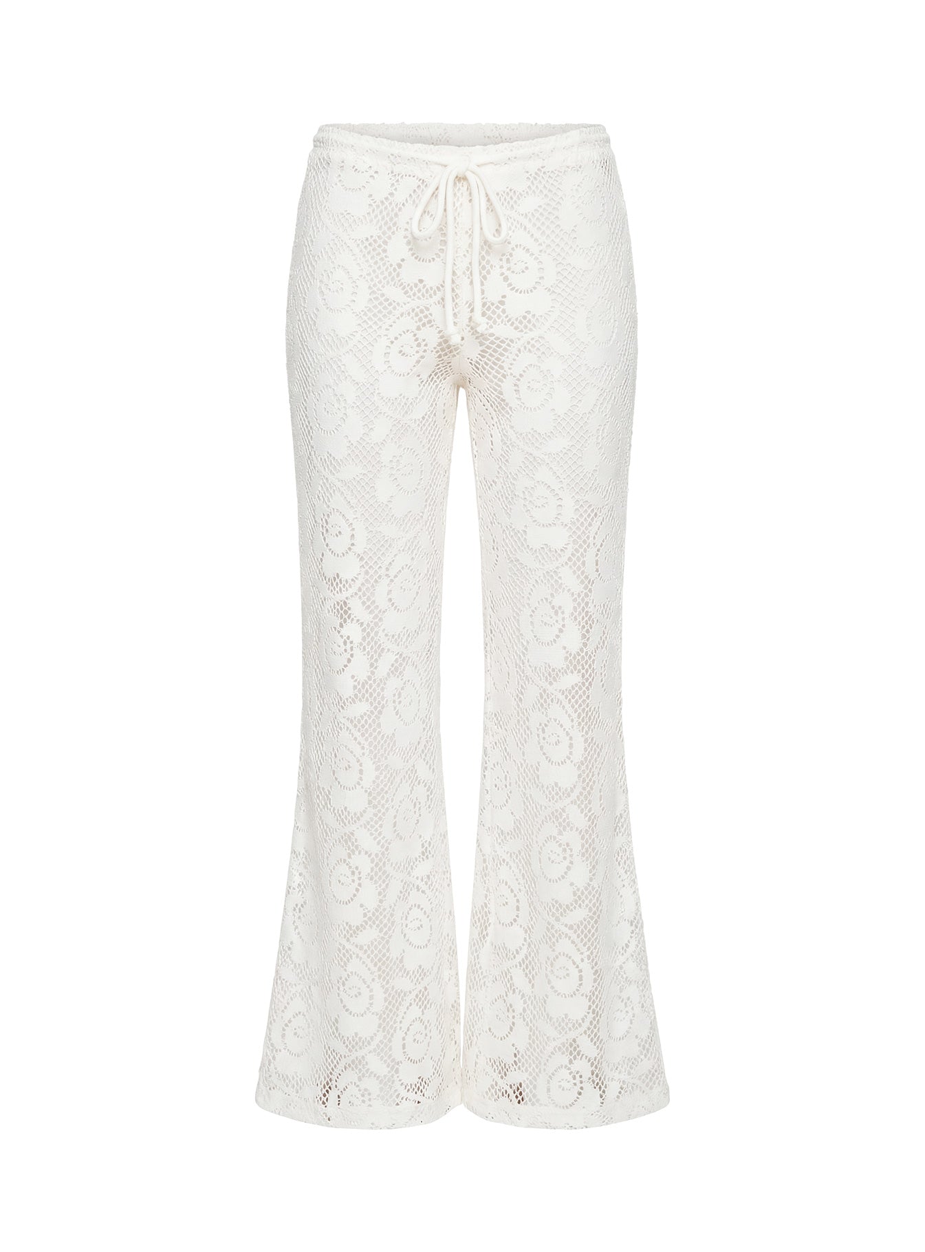 Rosadonna Lace Flare Pants Cream | Princess Polly