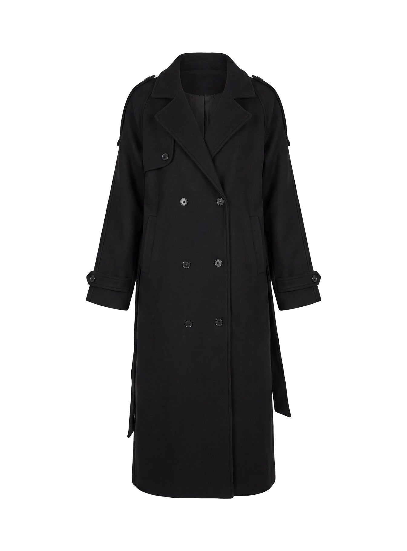 Karlita Longline Trench Coat Black | Princess Polly