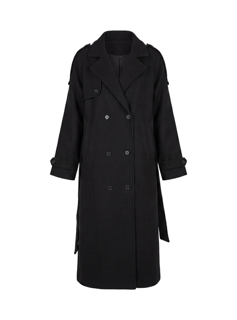 Rylanne Longline Trench Coat Black
