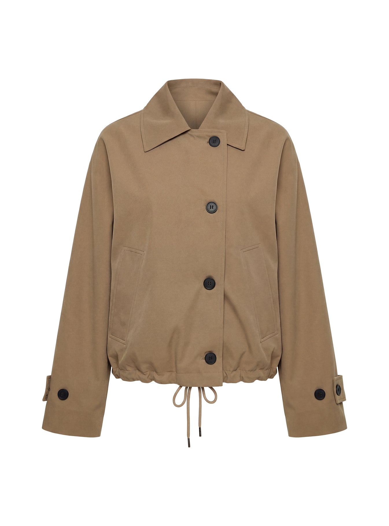 Sandria Cropped Trench Coat Beige