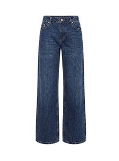 Serenitia Mid Rise Relaxed Jeans Dark Blue Wash