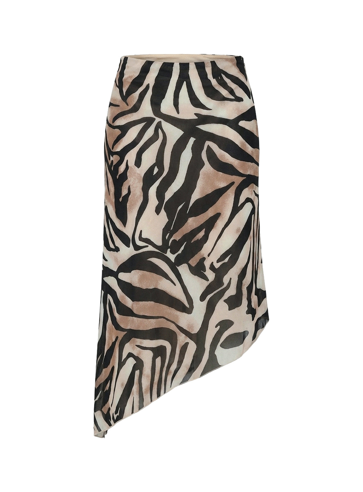 Suella Asymmetrical Midi Skirt Zebra
