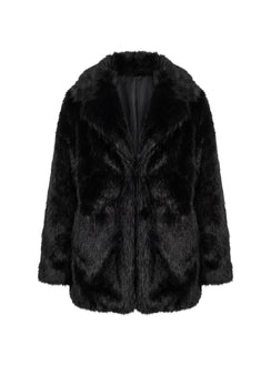 Super Trouper Faux Fur Jacket Black