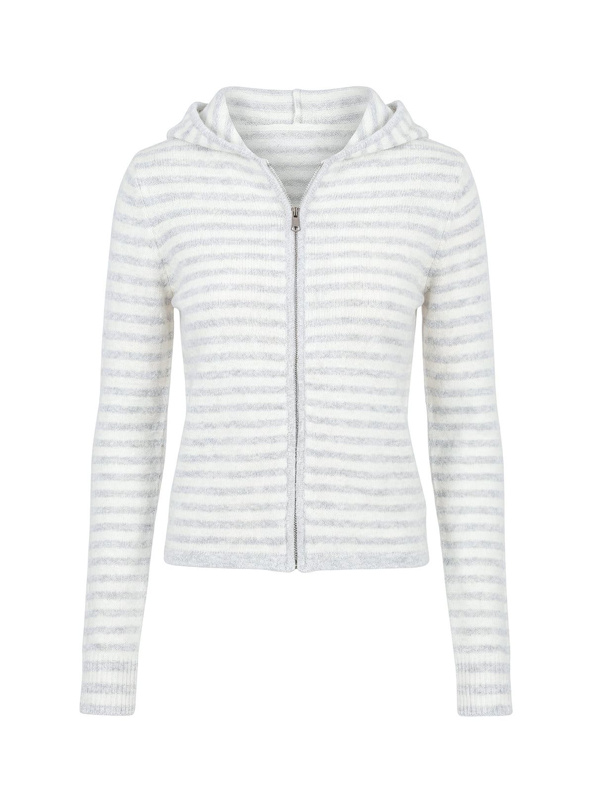 Superstars Zip Through Hoodie Grey / Cream Stripe