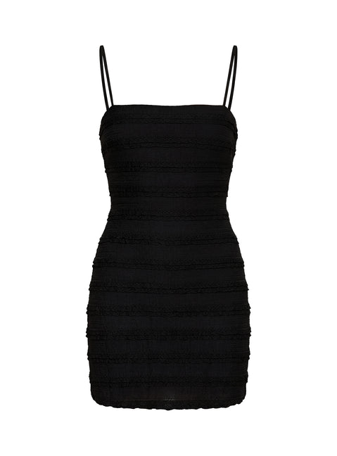 Sylvana Textured Mini Dress | Black | Womens | Princess Polly Sylvana Textured Mini Dress | Black | Womens | Princess Polly