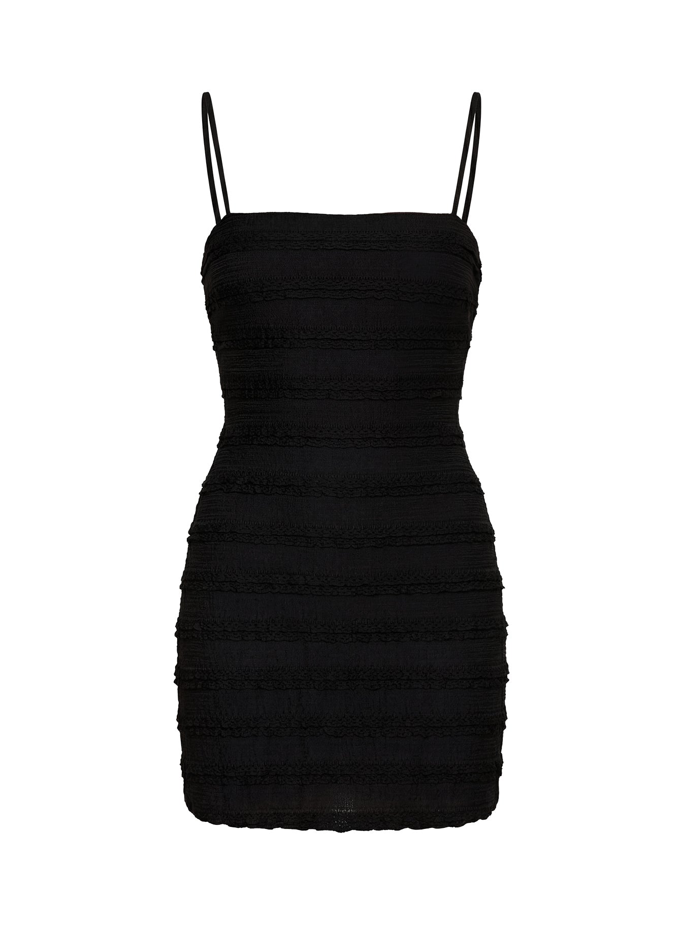 Sylvana Textured Mini Dress Black
