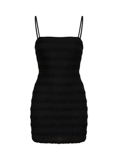 Sylvana Textured Mini Dress Black
