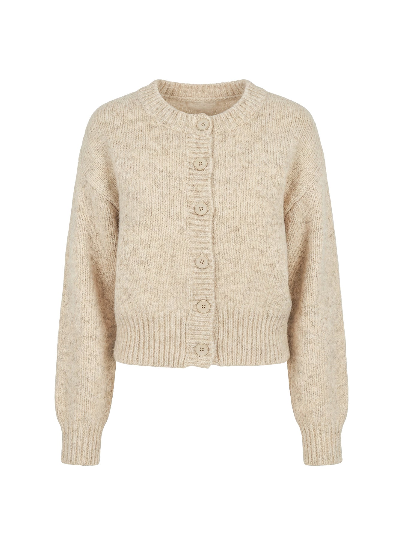 Trevonn Button Up Knit Cardigan Beige