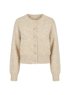 Trevonn Button Up Knit Cardigan Beige