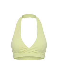 Lock In Active Halter Crop Top Lemongrass